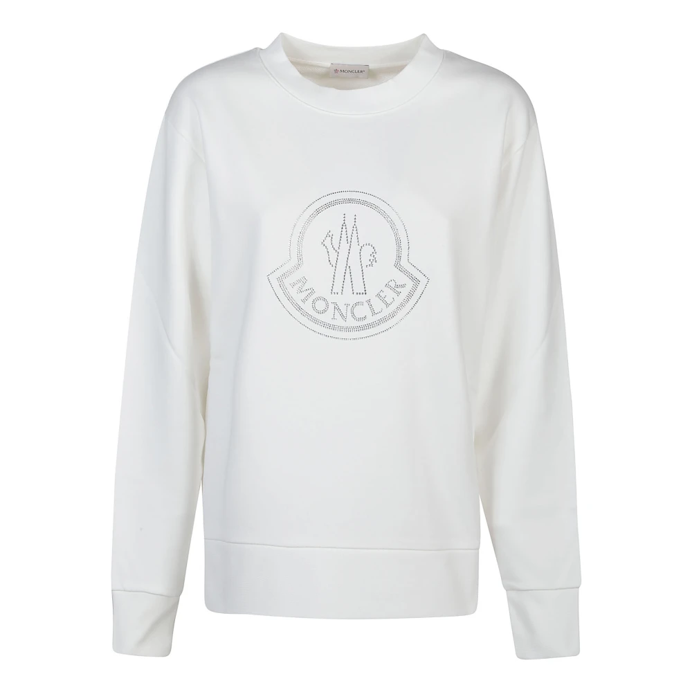 Moncler Wit Logo Sweatshirt White Dames