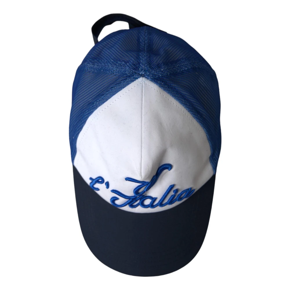 Dolce & Gabbana Mesh Baseball Hat Blauw Wit Zwart Blue Dames