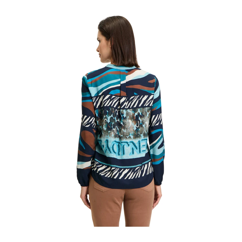 Betty Barclay Blouse Lange Mouw Elegante Stijl Blue Dames