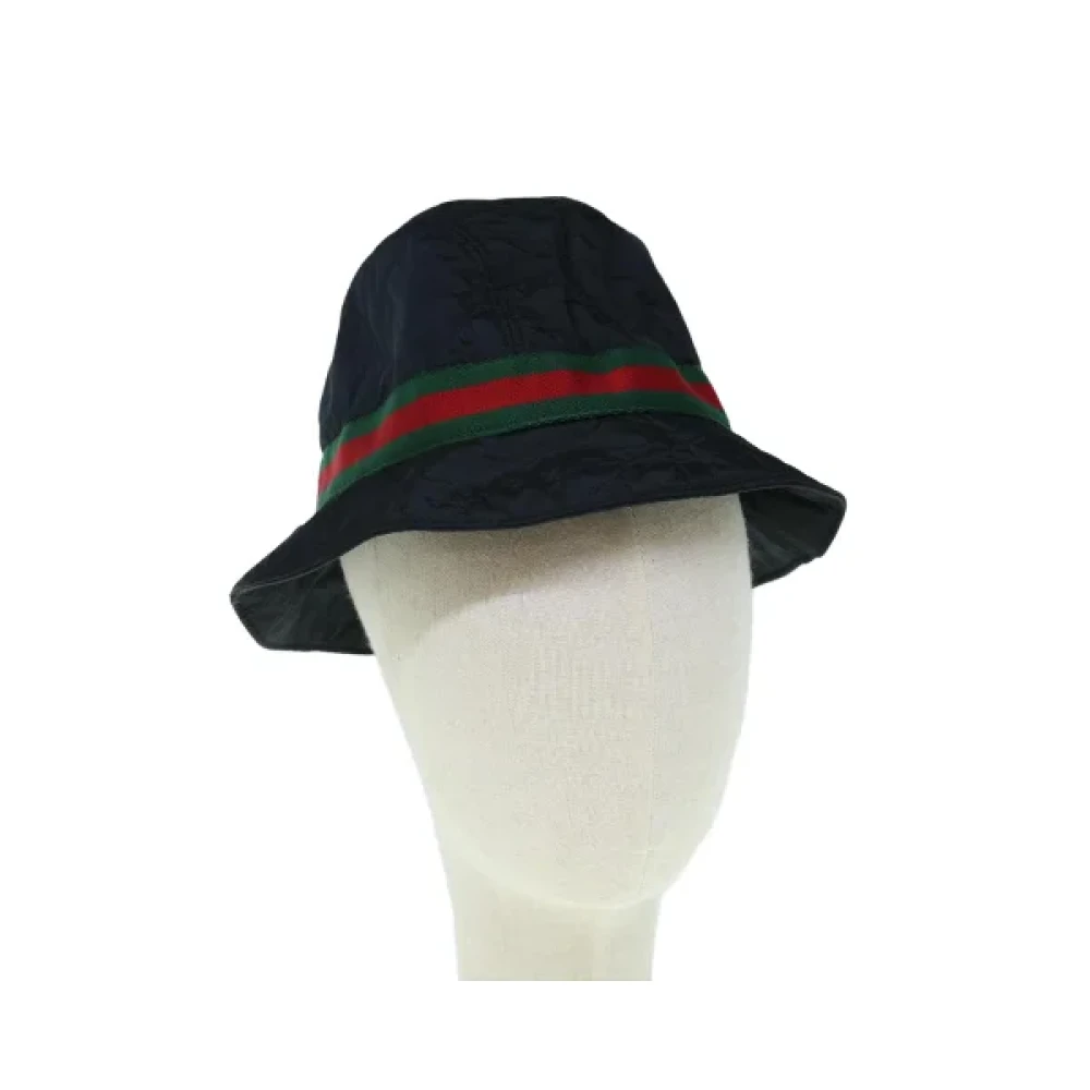Gucci Vintage Pre-owned Nylon hattar-och-kepsar Black, Dam