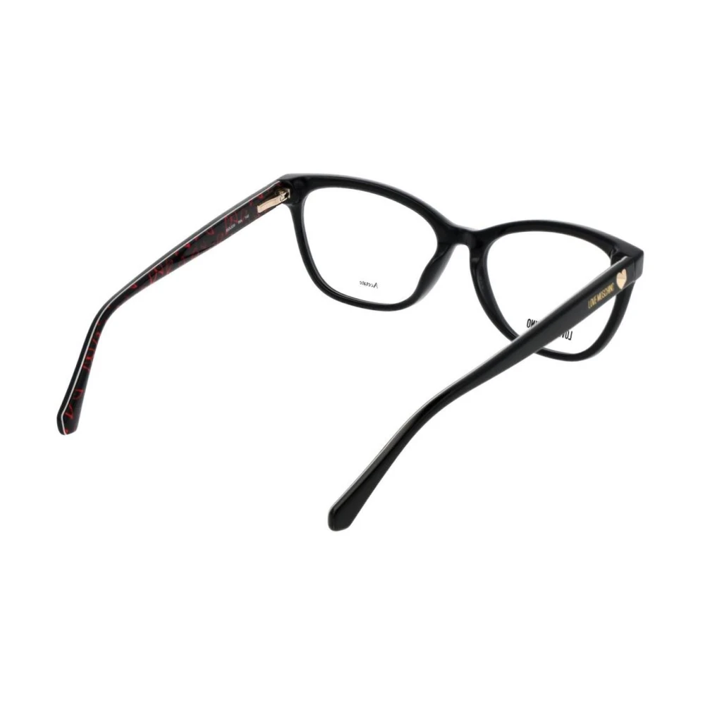 Love Moschino Zwarte Ronde Acetaat Optische Frames Black Dames