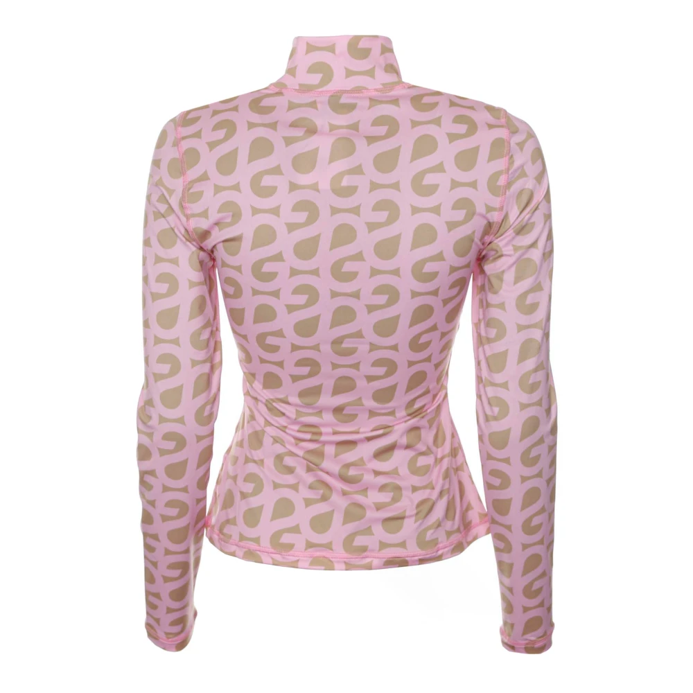 Stine Goya All-over Print Turtleneck Longsleeve Pink Dames