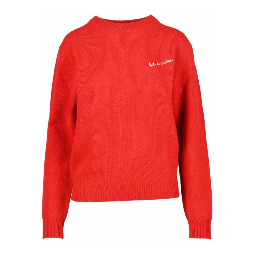 Maison Labiche Ullblandning Stickad Tröja Red, Dam