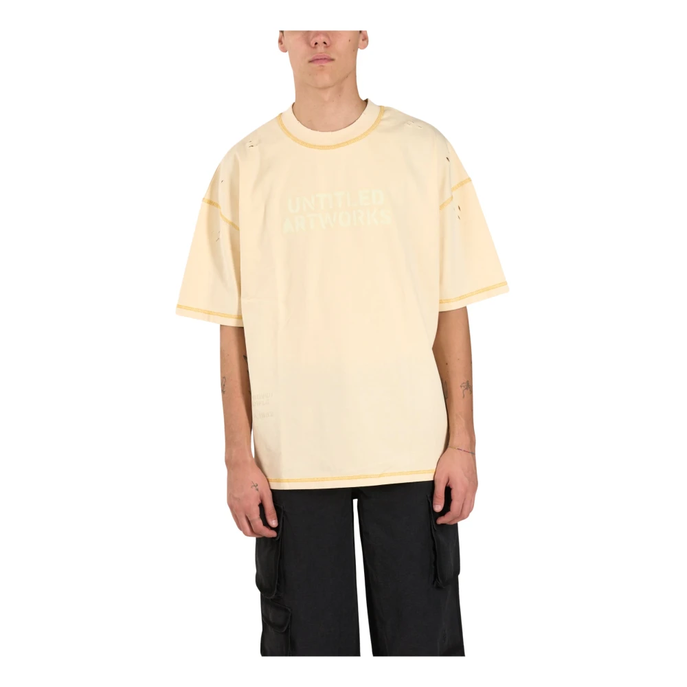 Untitled Artworks Vintage T-shirt stencil White Heren