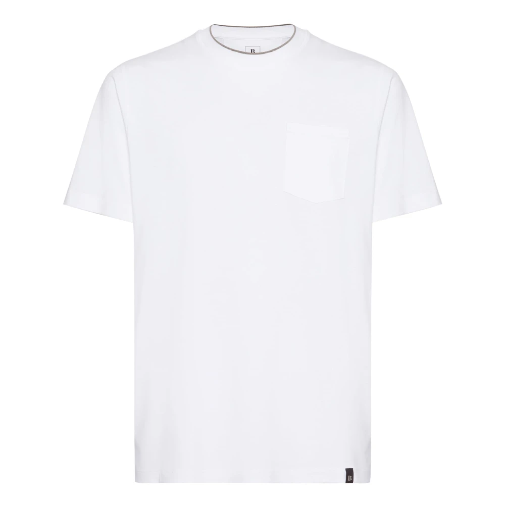 Boggi Milano T-shirt i bomull och Tencel-jersey White, Herr