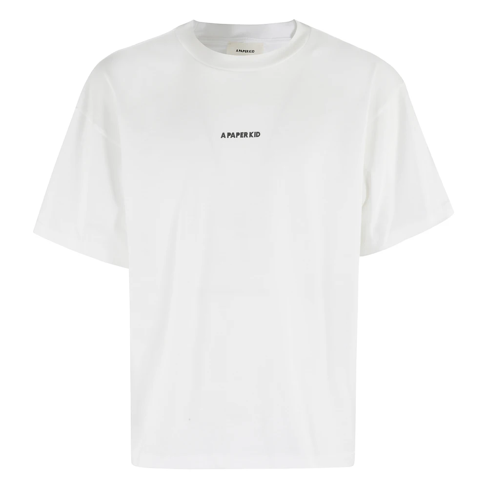 A Paper Kid Casual Katoenen T-Shirt White Heren