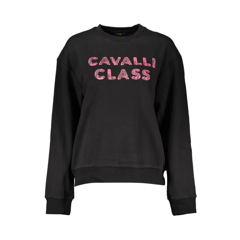 Cavalli Class Black Sweatshirts, Female, S, Long-Sleeved Sweatshirt