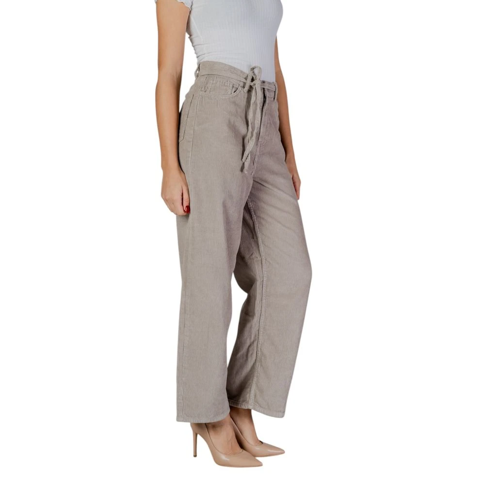 Only Baggy Katoenen Jeans & Jogger Broek Beige Dames