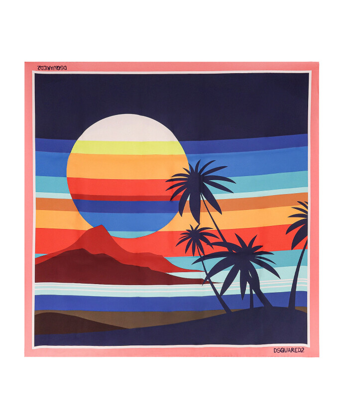 foulard-en-soie-multicolore-avec-logo