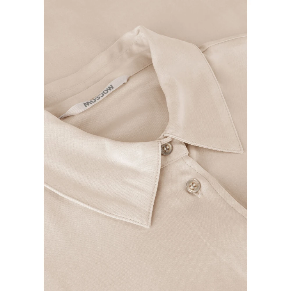 Moscow Butto Blouse in Off-White Beige Dames