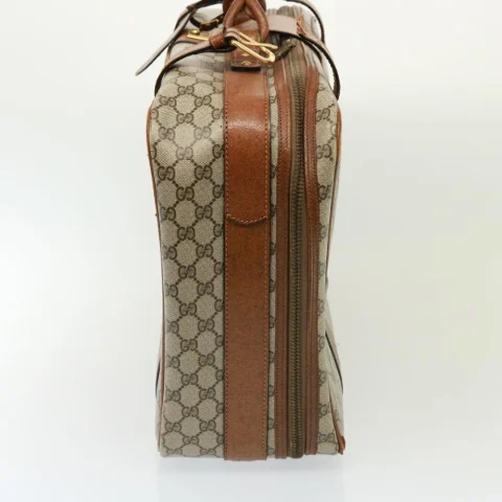 Gucci Vintage Pre-owned Leather travel-bags Beige Dames