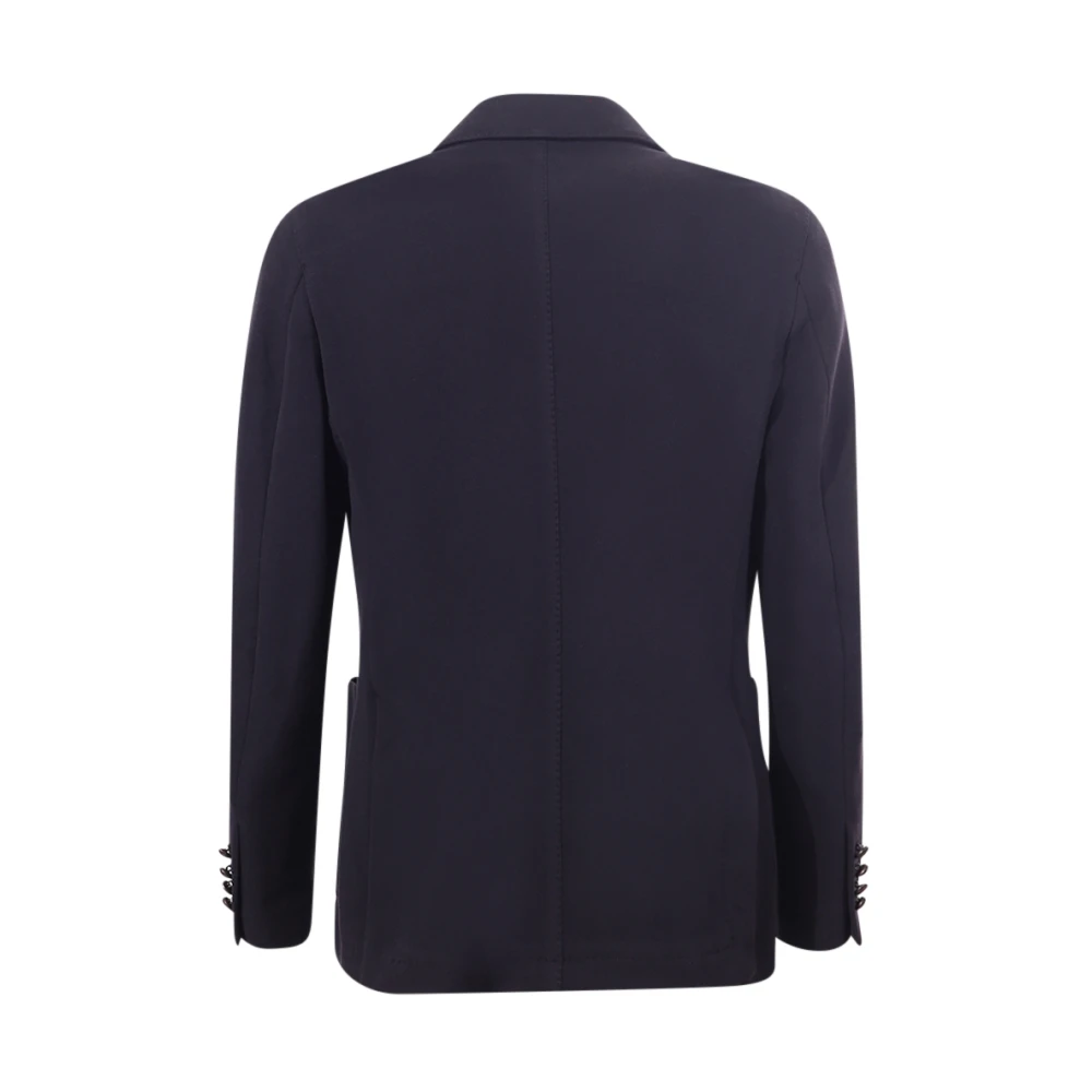 Circolo 1901 Zwarte Peak Revers Jas Italiaans Gemaakt Black Heren