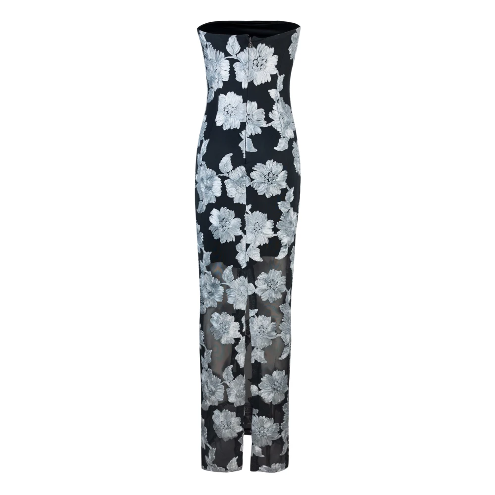 Rotate Birger Christensen Bloemen Maxi Jurk met Rits Gray Dames