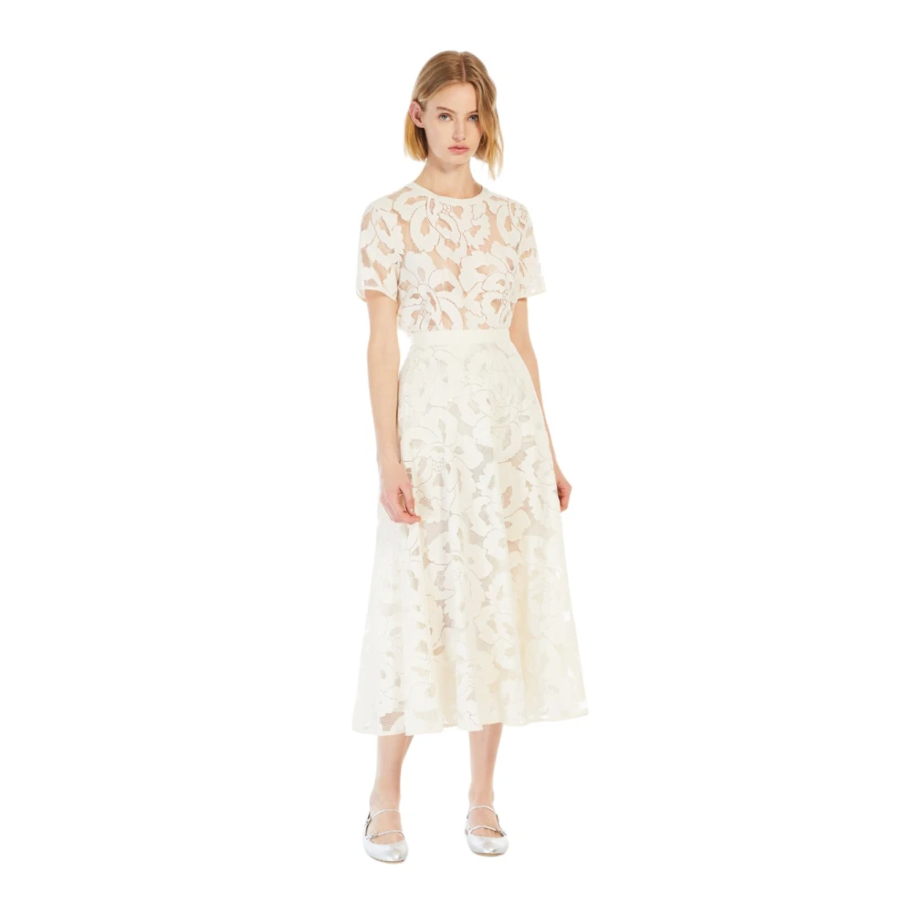 Max Mara Studio Jersey Rok White Dames