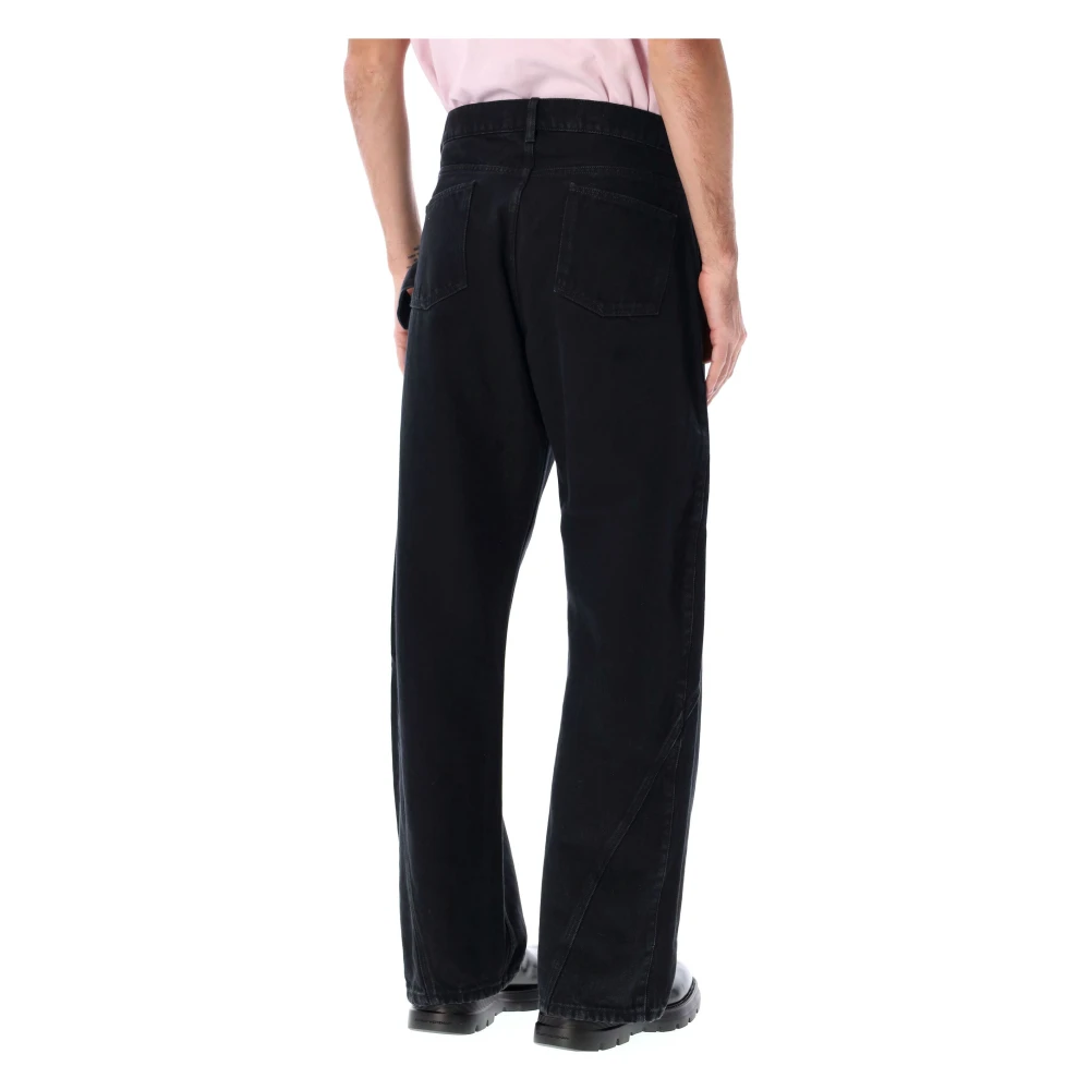JW Anderson Zwarte Twisted Workwear Denim Broek Black Heren