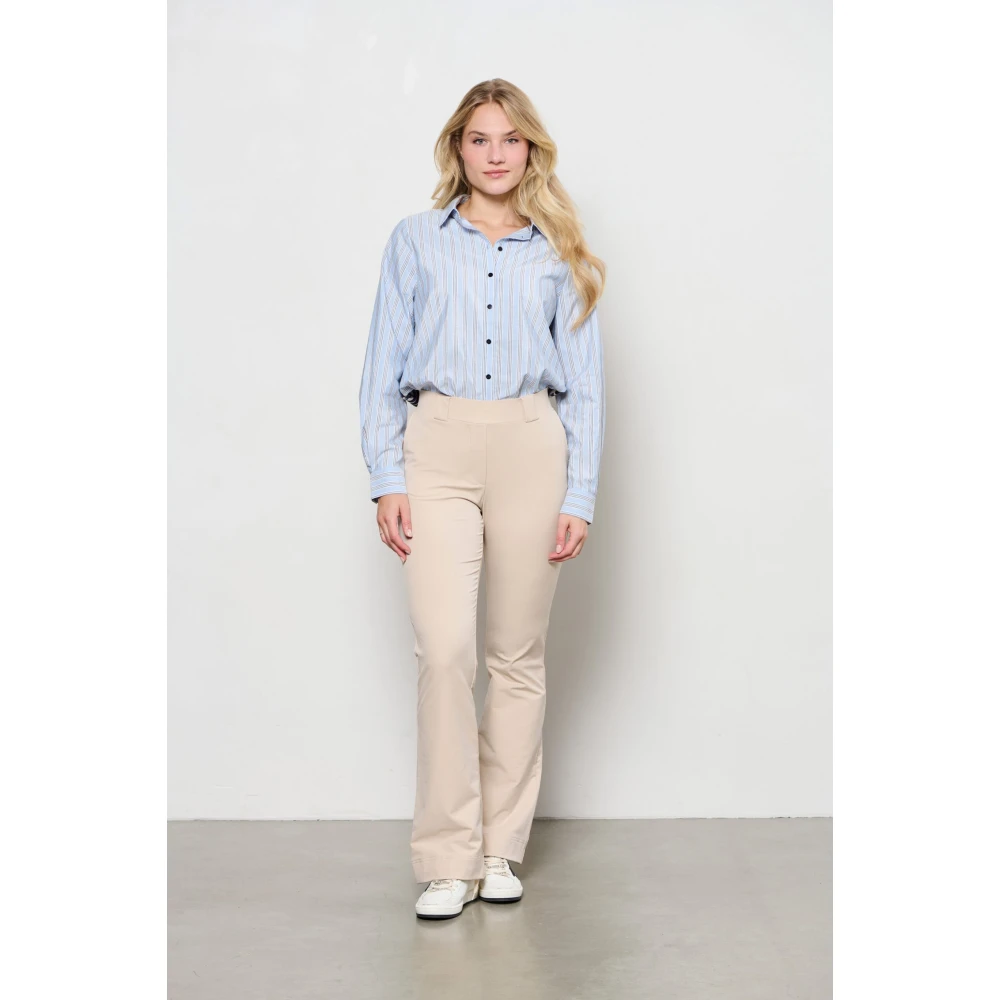 &Co Woman Overhemd met lange mouwen effen kleur Blue Dames