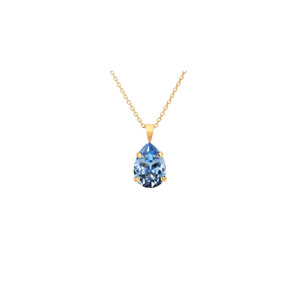 Blue Caroline Svedbom Mini Drop Necklace - Light Sapphire Smykker