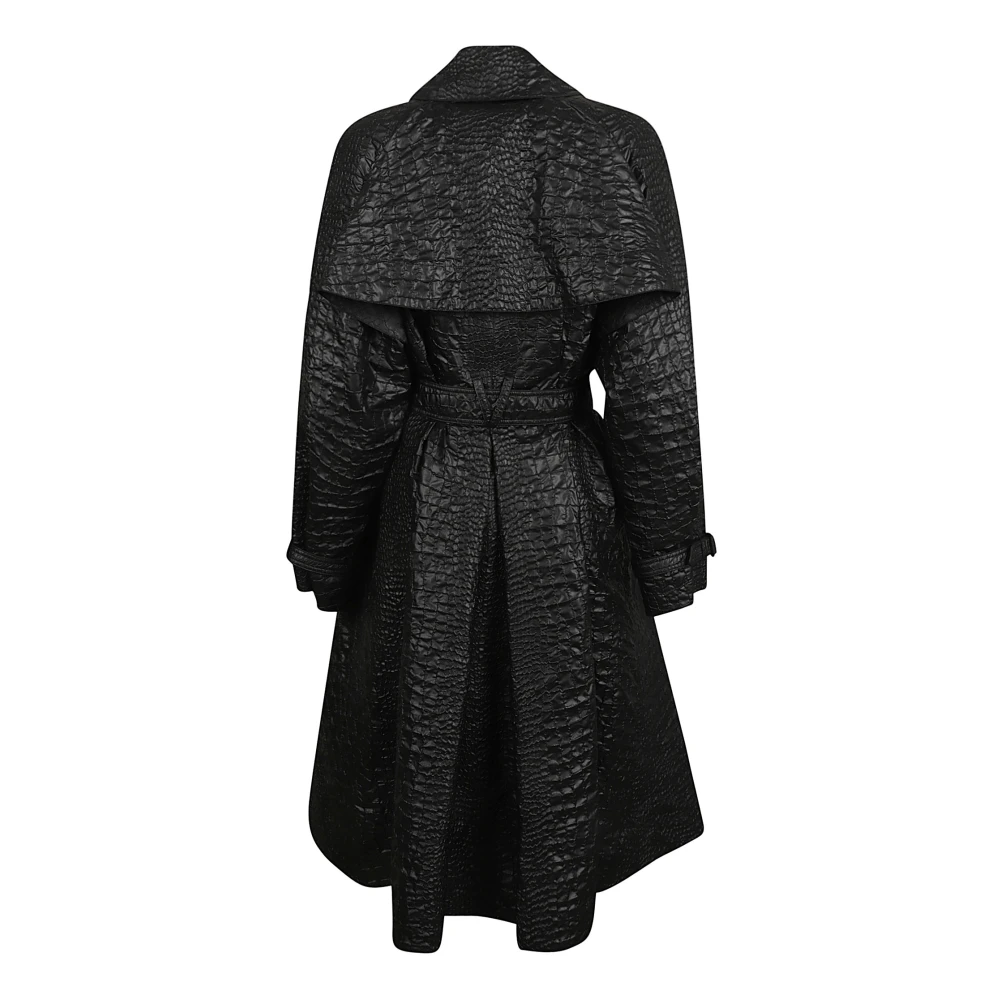 Versace Zwarte Trenchcoat met Verantwoorde Stof Black Dames