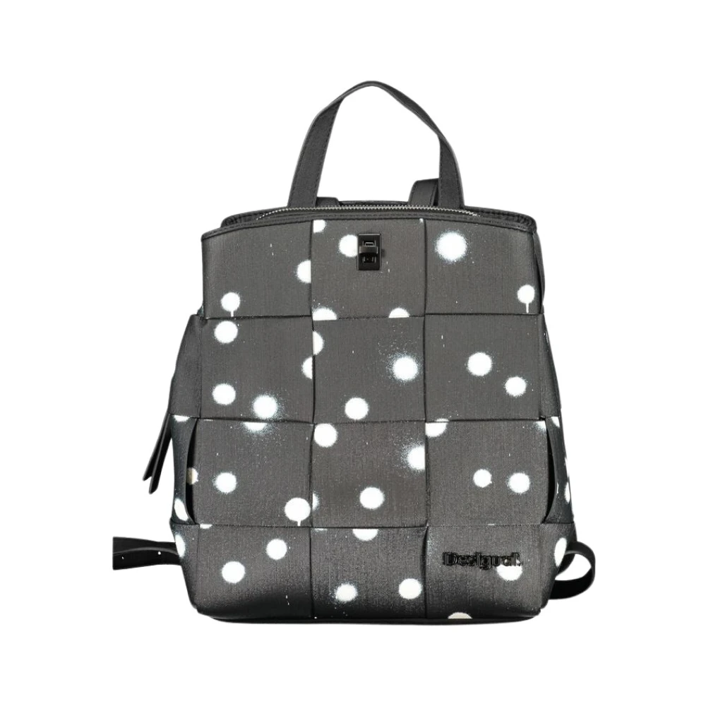 Desigual Svart Ryggsäck med Polka Dot Design Black, Dam