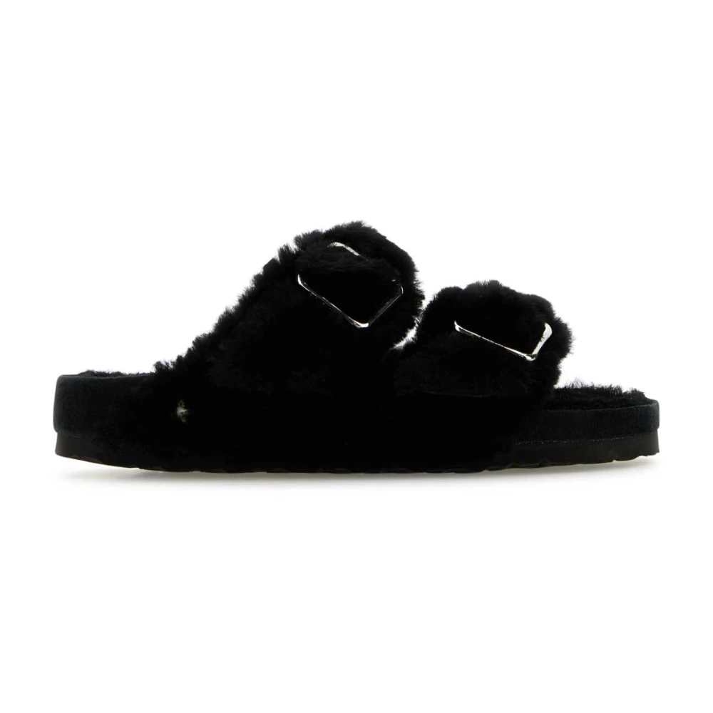 Birkenstock Shearling Arizona Slippers Black, Dam