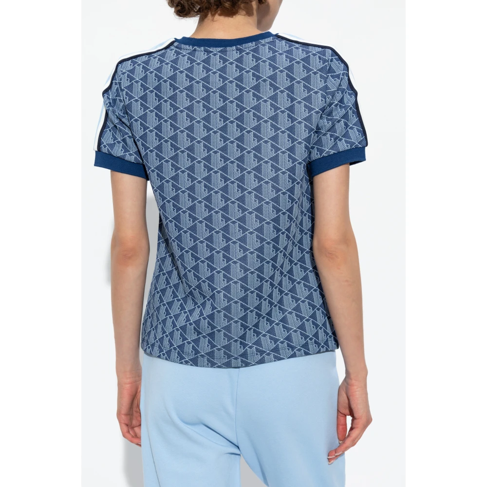 Lacoste T-shirt met monogram Blue Dames