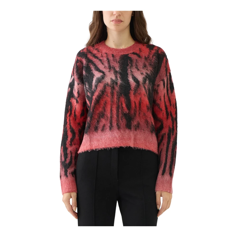 Just Cavalli Zebra Print Trui Rood Zwart Pink Dames