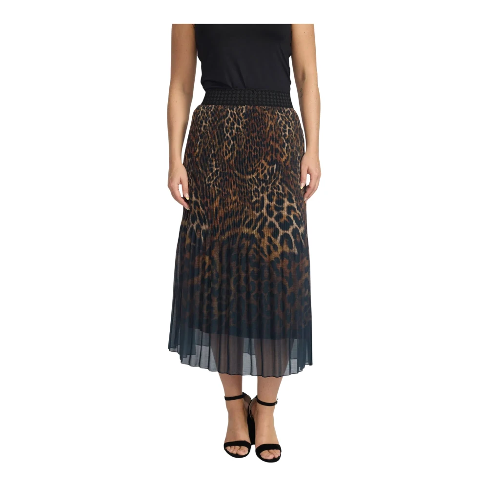 2-Biz Rok midi met bloemenprint Brown Dames