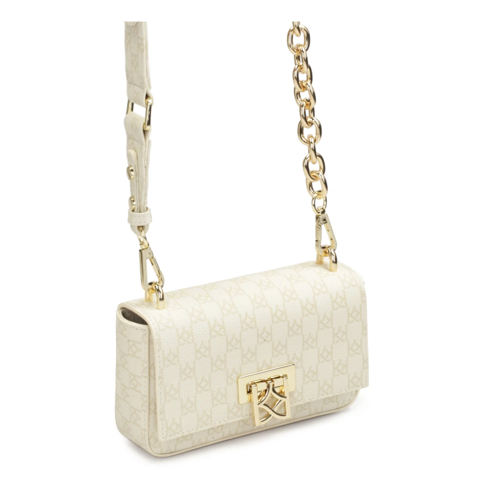 Kazar Gestreepte riemtas met ketting White Dames