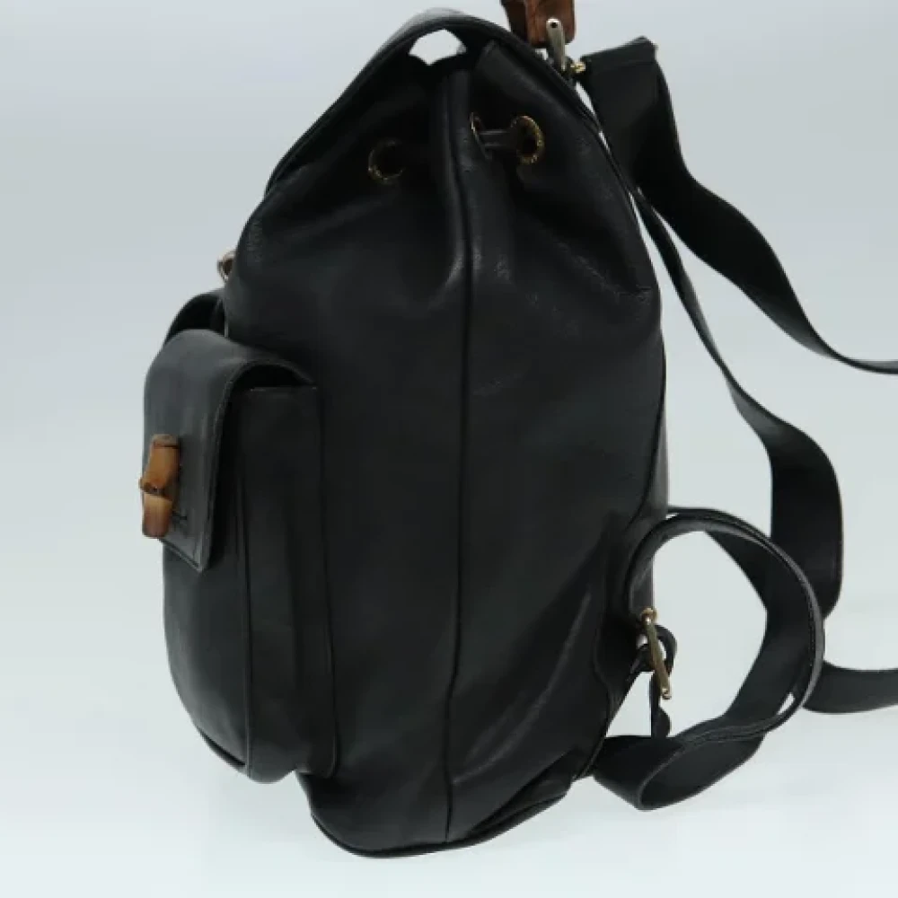 Gucci Vintage Pre-owned Leather backpacks Black Dames