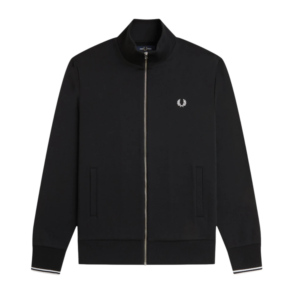 Fred Perry Men's Black Zip Through Sweatshirt - Zip-Throughs - 2XL - Sweatshirts & Hoodies
