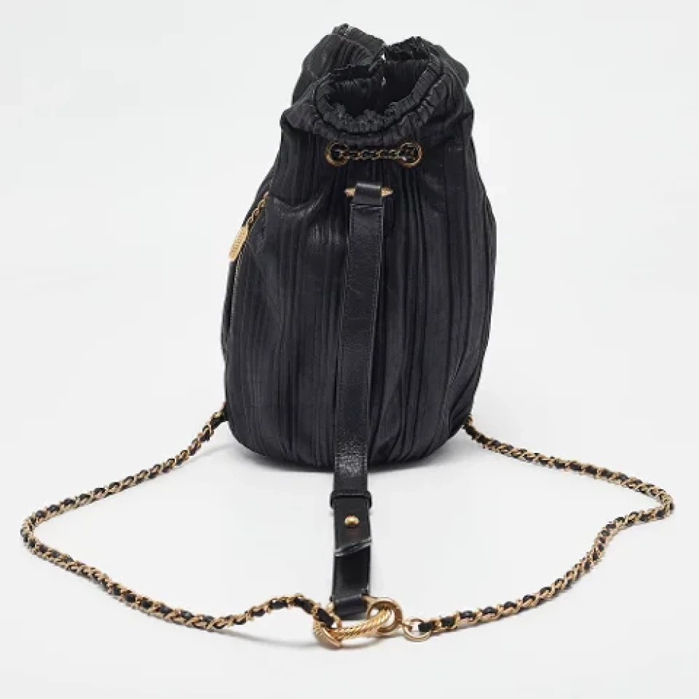 Chanel Vintage Pre-owned Leather backpacks Black Dames