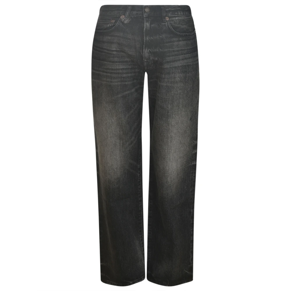 R13 Straight Buttoned Jeans Black Dames