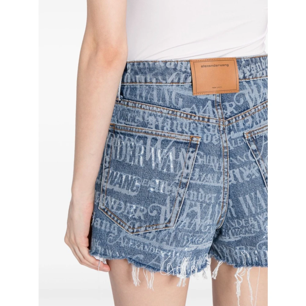 alexander wang Bite Short Shredded Logo Blue Dames