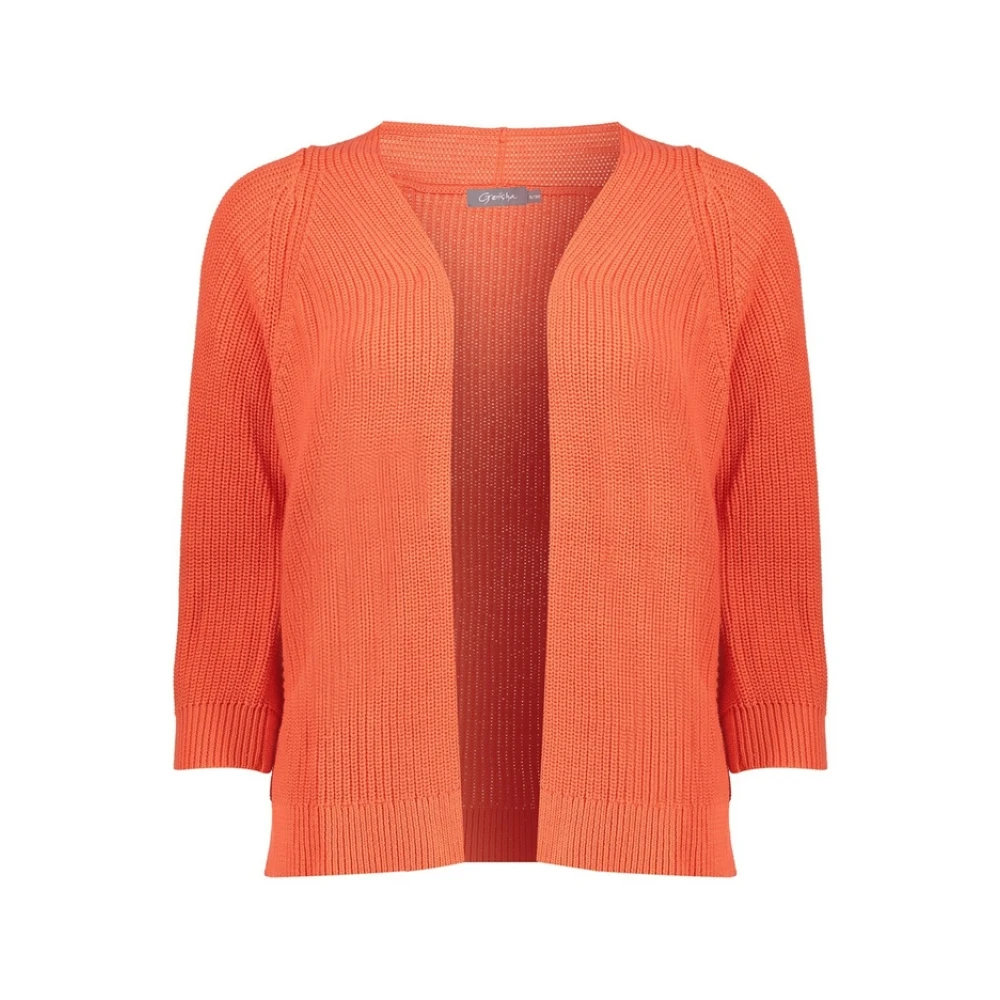 Geisha Raglan Gebreide Vest Orange Dames