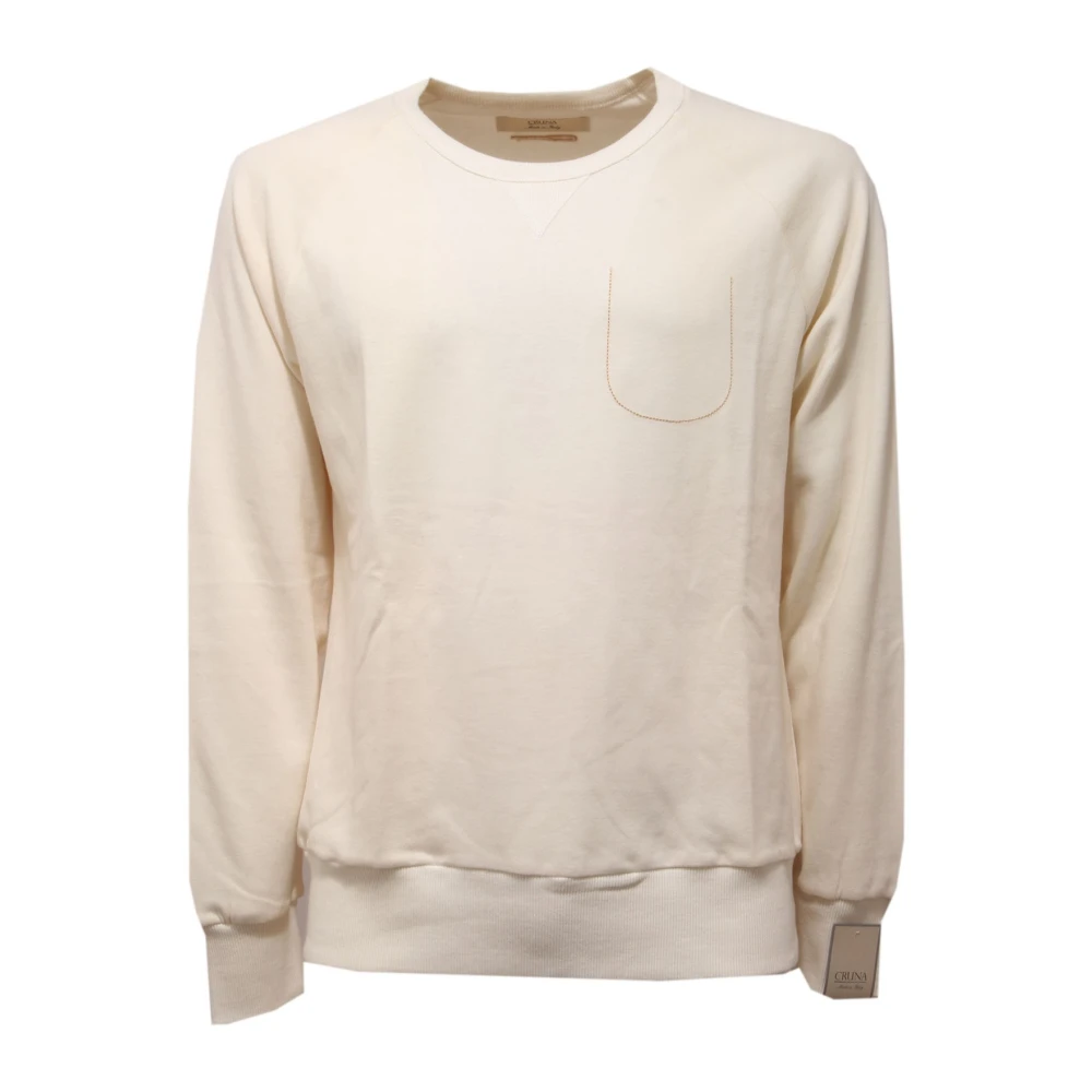 Cruna White Maglia Downtown 386 Interno Garzato - Male - Sweatshirts - 2XL - Sweatshirts & Hoodies