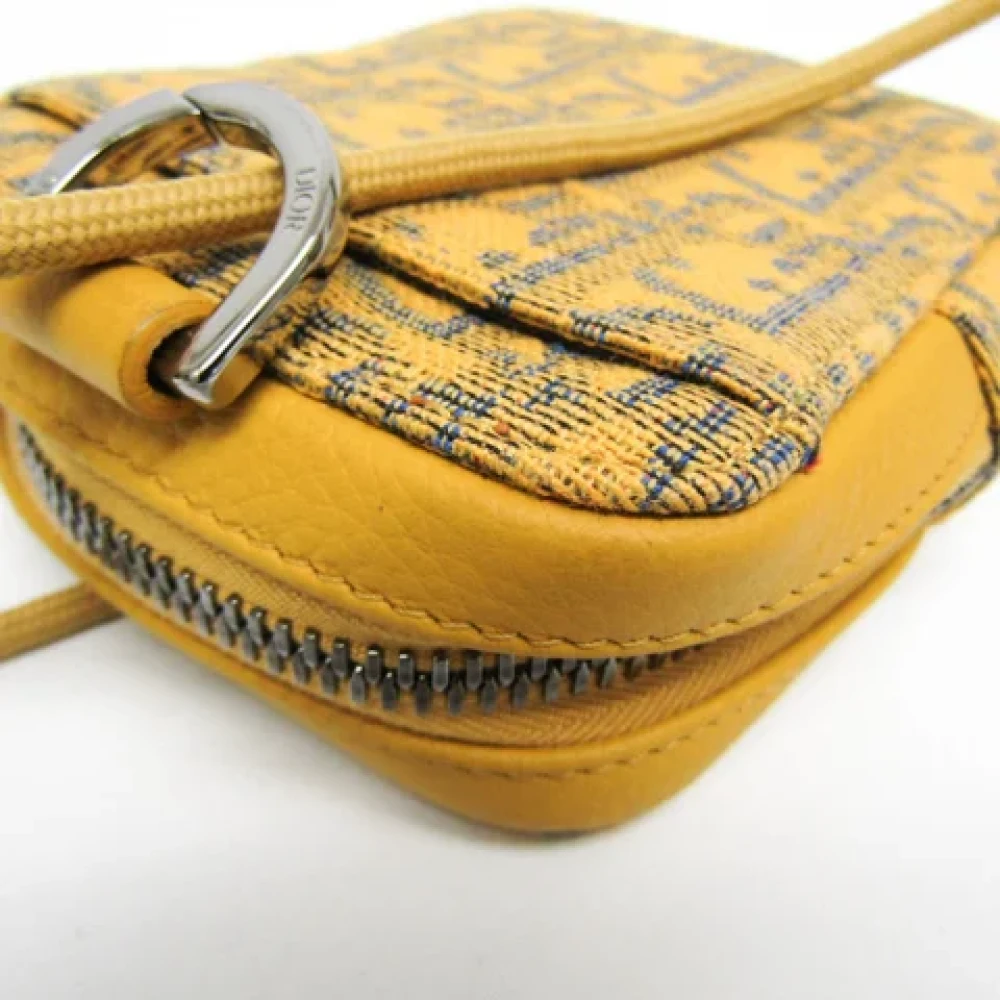 Dior Vintage Pre-owned Leather pouches Yellow Dames