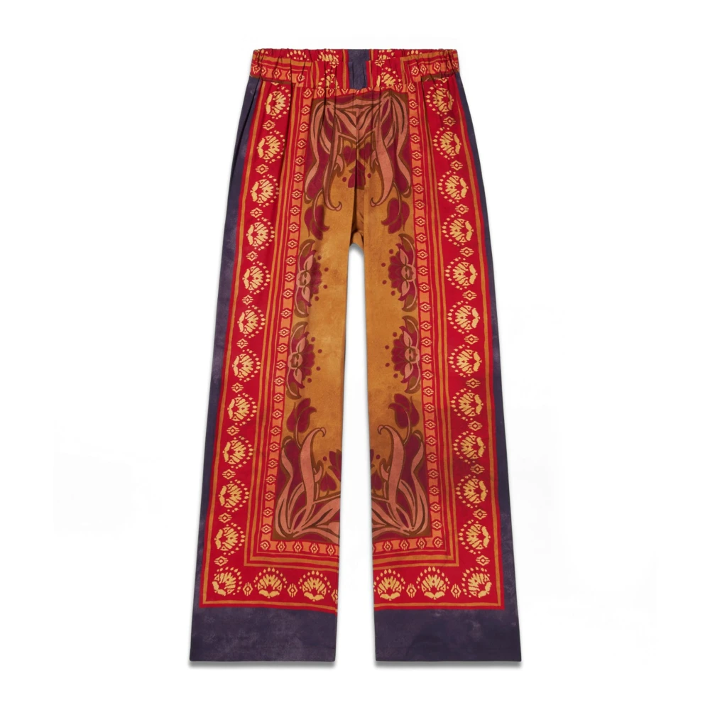 Oltre Ethno Viscose Broek met Stretch Tailleband Multicolor Dames