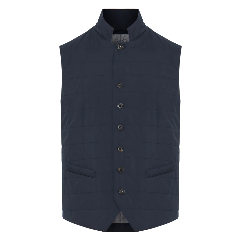 Corneliani Stijlvolle Lichtgewicht Vest met Zakken Blue Heren