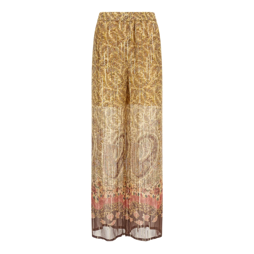 Valentino Garavani Pekin Trousers With Voyage Imaginaire Paisley Print - Female - Wide Trousers - Multicolor - 2XL - Trousers