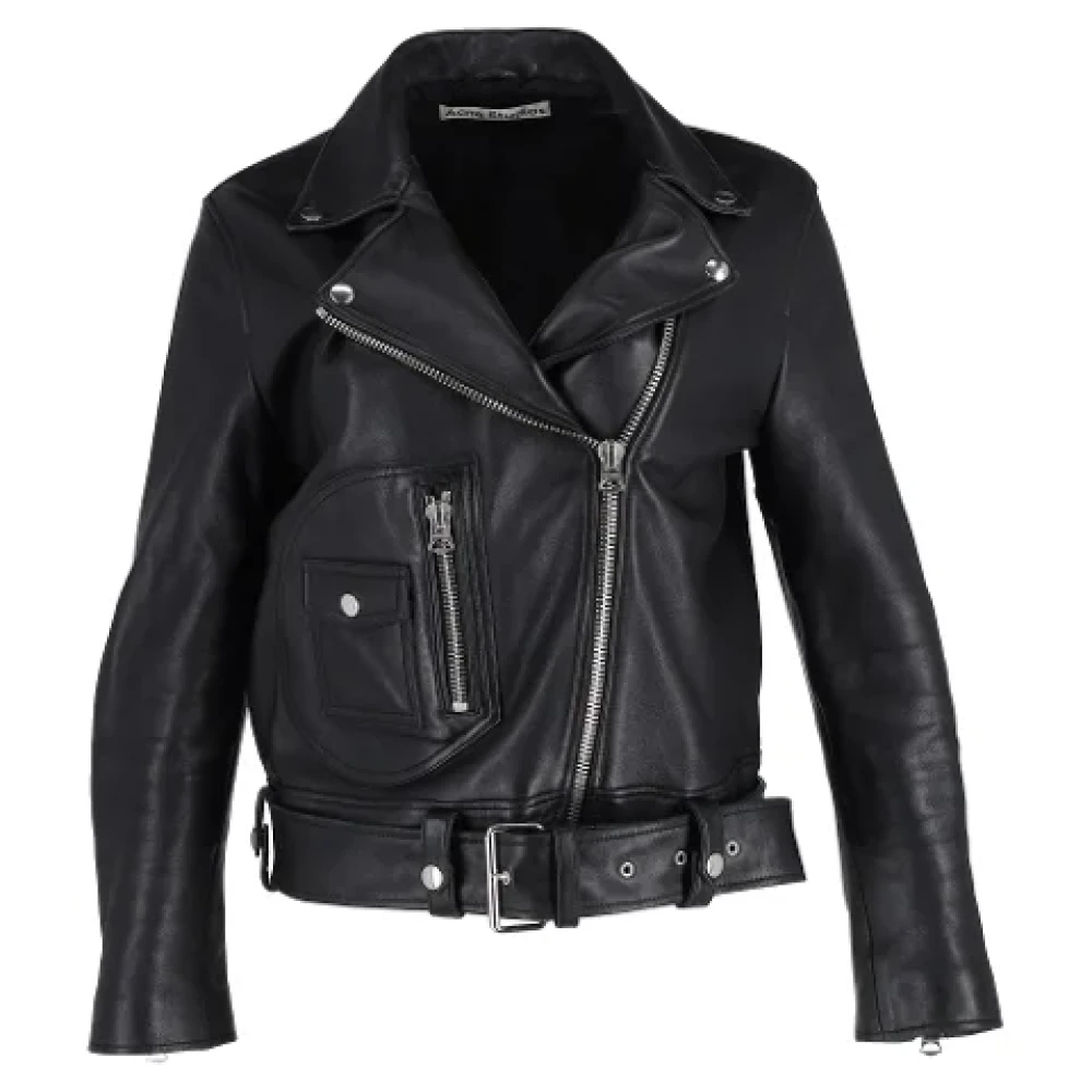 Acne Studios Pre-owned Leather outerwear Black Dames