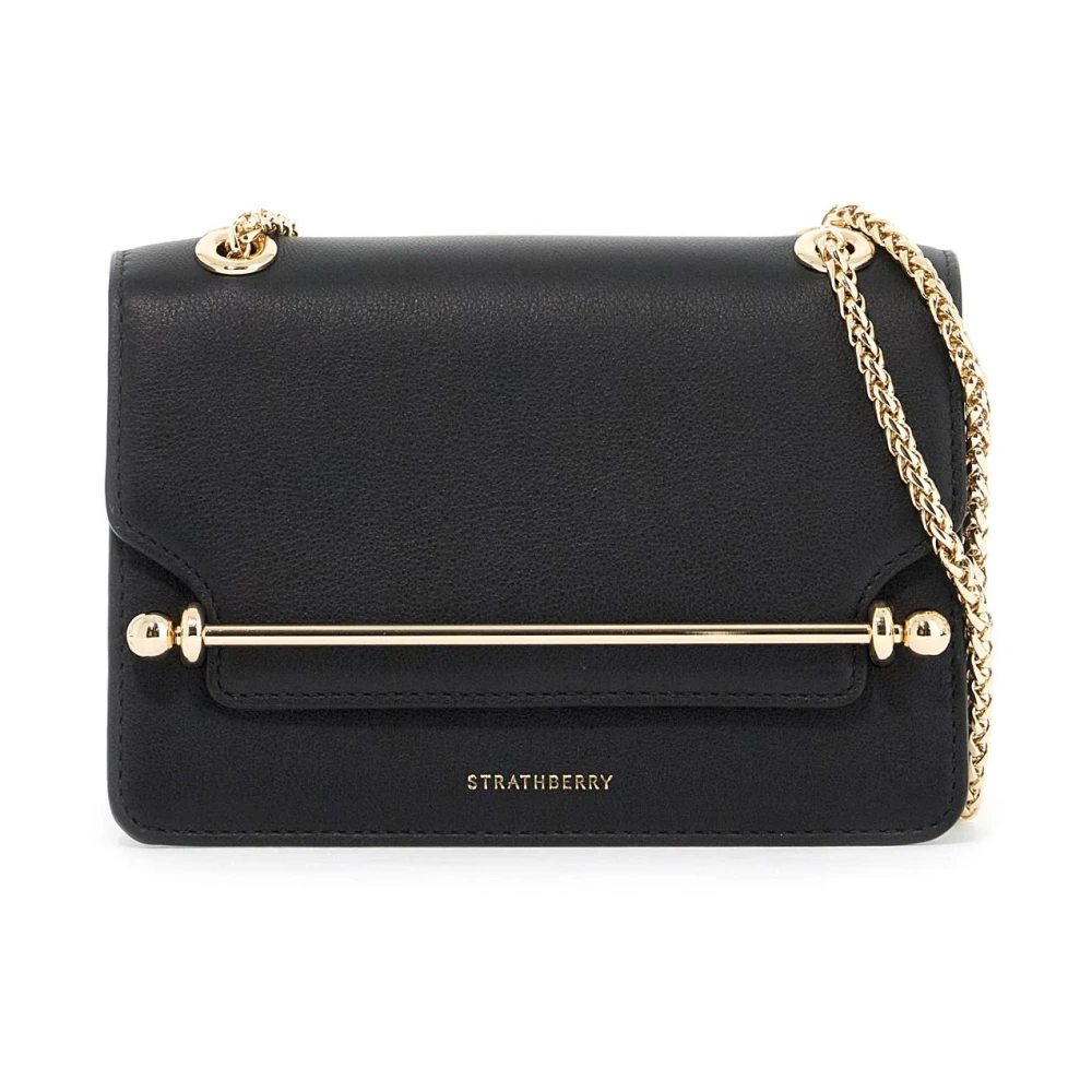 Strathberry Mini Leren Crossbody Tas Black Dames