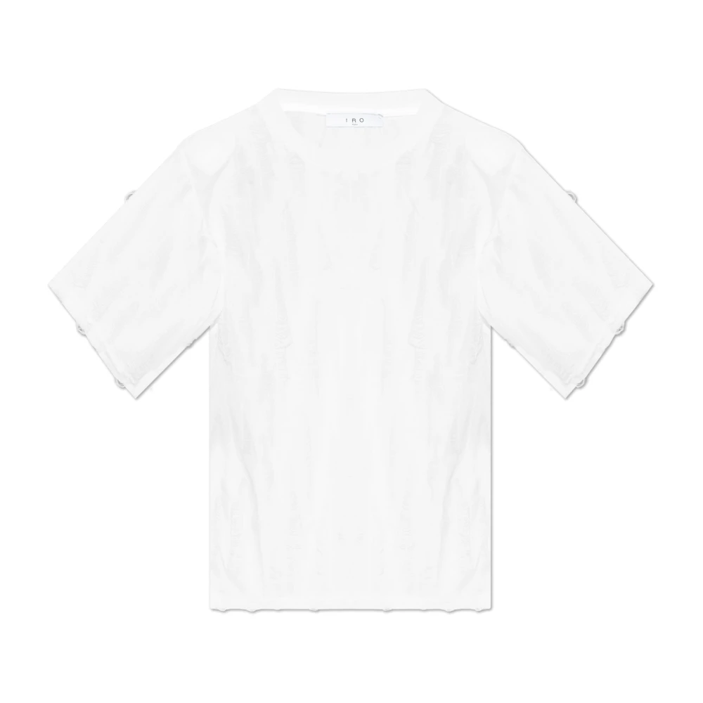 IRO Gestructureerd T-shirt met halve mouwen White Dames