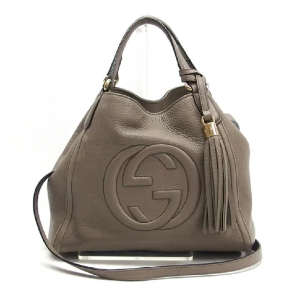 Gucci Vintage Pre-owned Leather gucci-bags Brown Dames