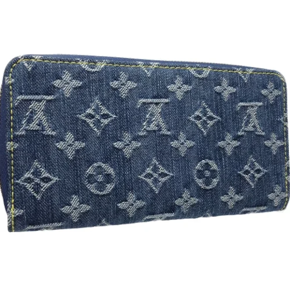 Louis Vuitton Vintage Pre-owned Denim wallets Blue Dames