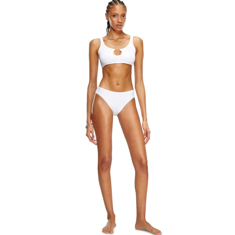 Diesel Witte Bodysuit met Cut-Out Motief White Dames