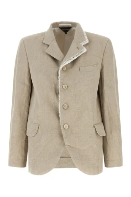 Chevron Linen Blazer