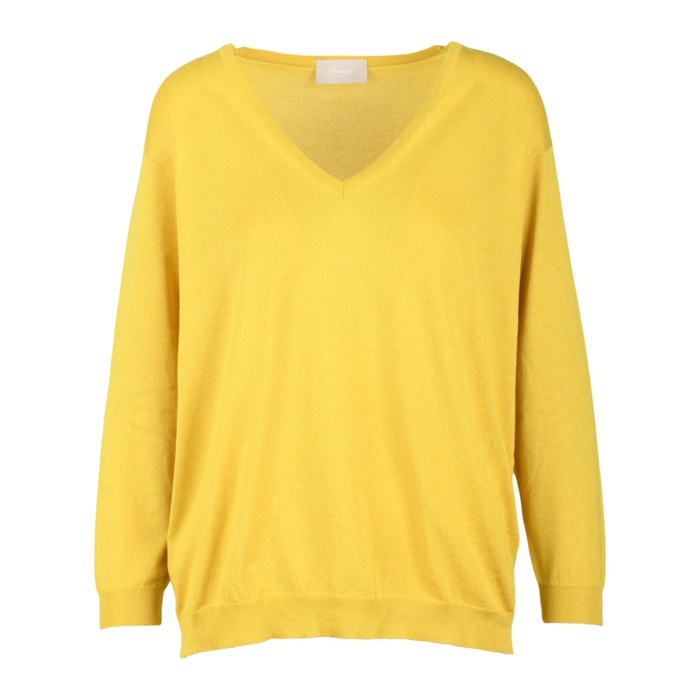 Drumohr Women's Yellow V-Neck Knitwear, M, Maglia