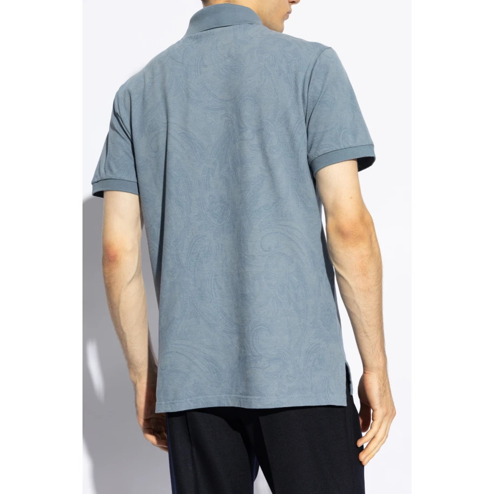 ETRO Polo met logo Blue Heren