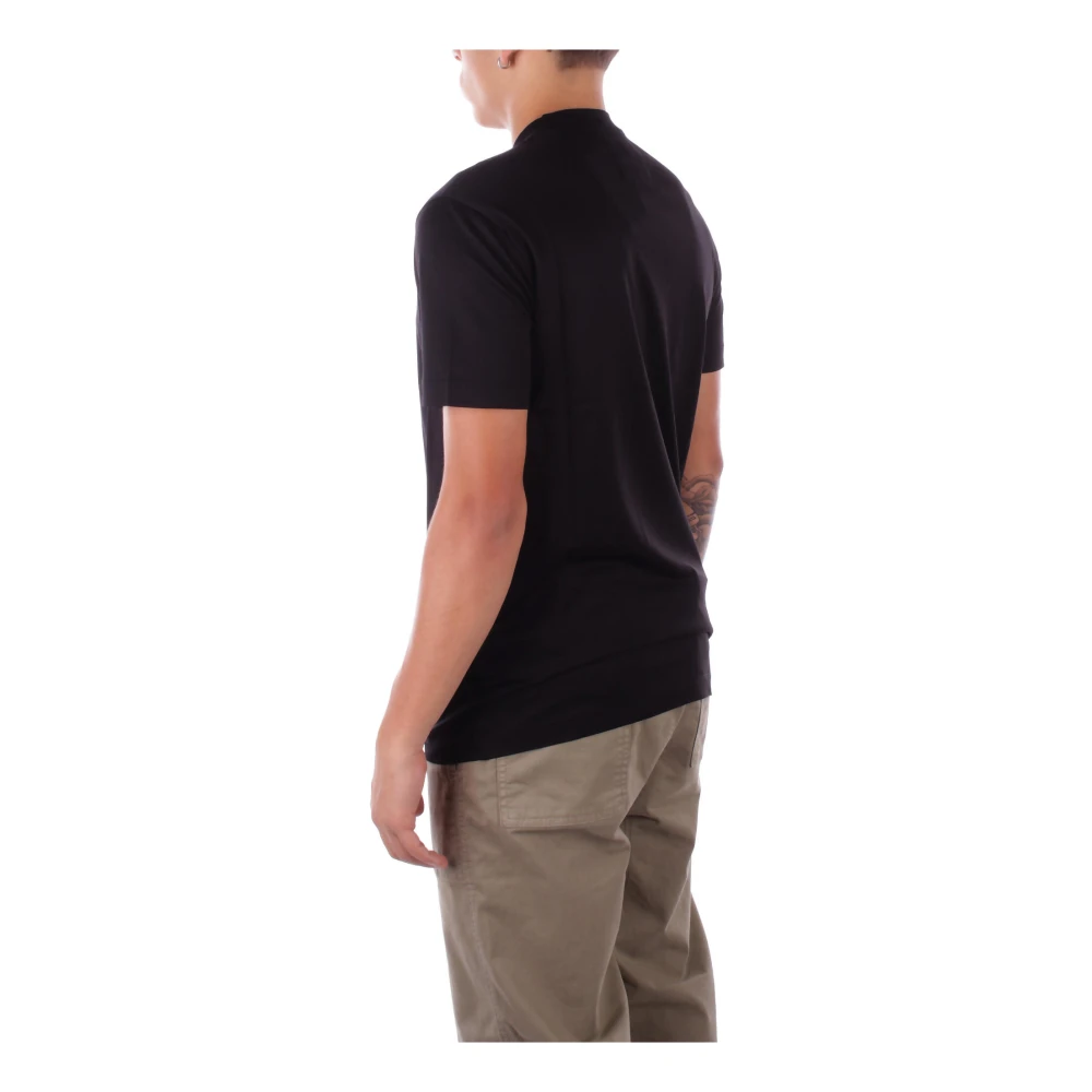 Emporio Armani Zwart Logo Voorkant T-shirt Black Heren