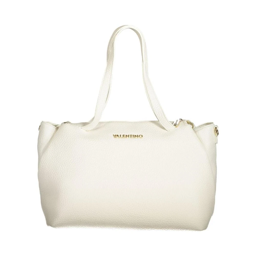 Valentino Kvinno Vit Väskor Dam, One Size, Läder, Pebbled Leather Tote Bag